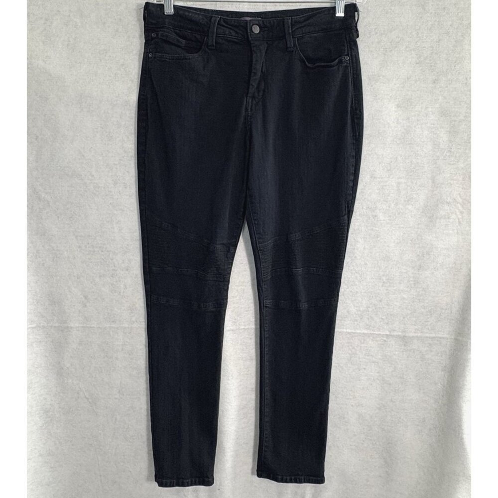 NYDJ Women Stretch 5 Pocket Leggings‎ Jeans Sz 12 Black Casual Staple 18-5